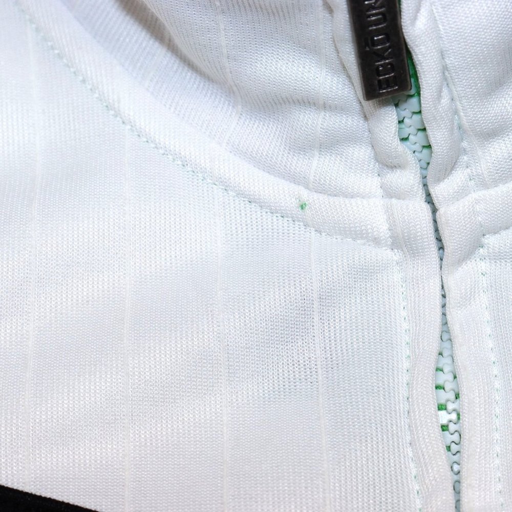 ECKO UNLTD Jacket Zip Front Size Large White Green Black Accents Stripes - Picture 5 of 15